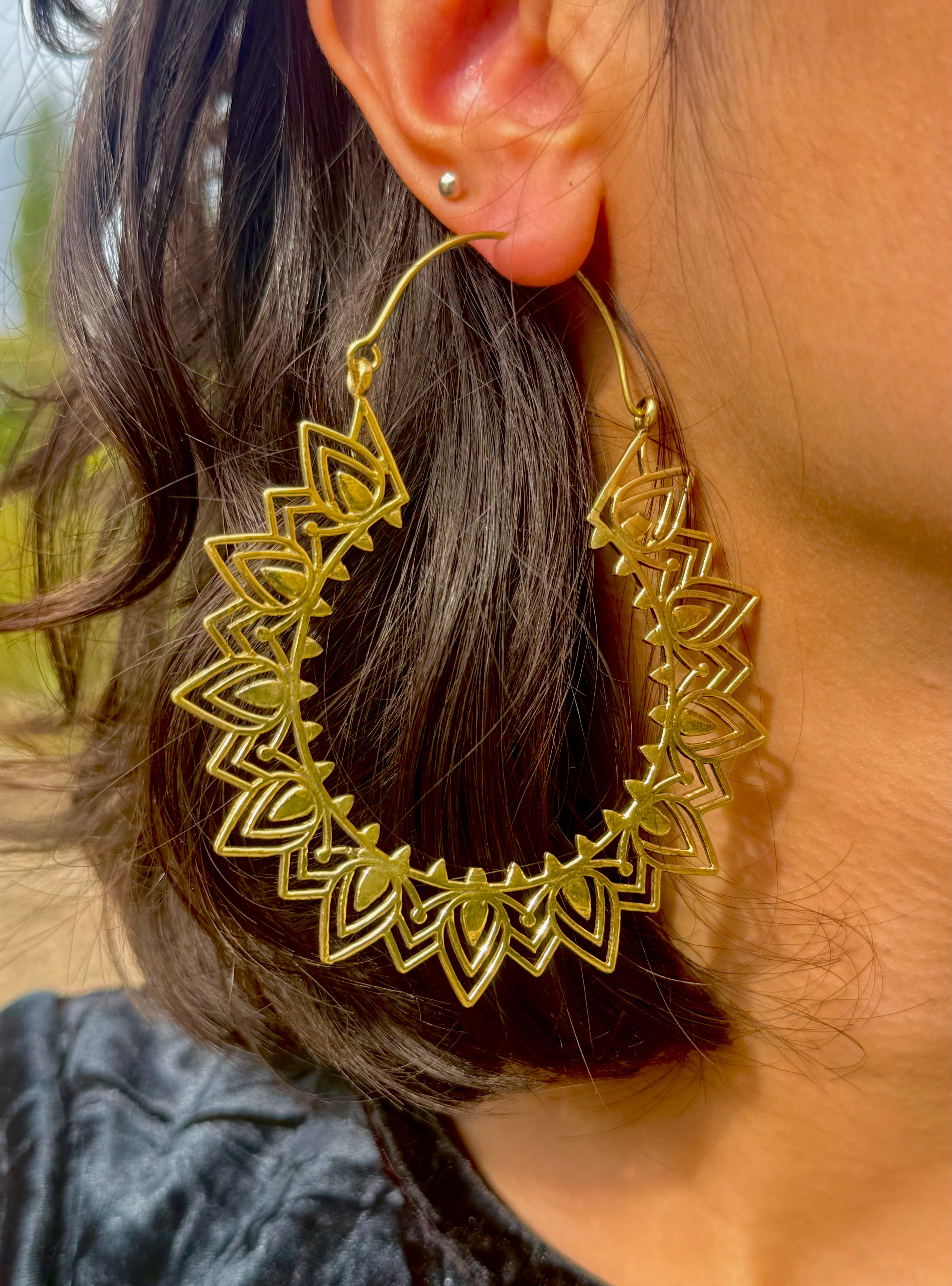 Aros Mandala solar ~ Joyería bohemia