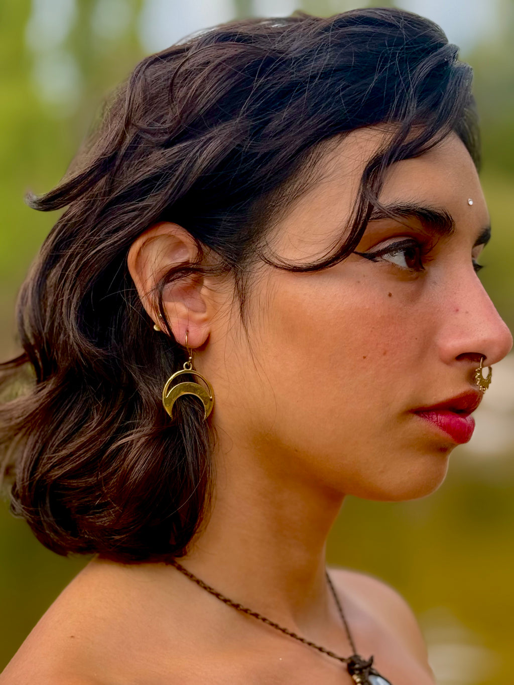 Aros Brillo Lunar ~ Joyería Bohemia
