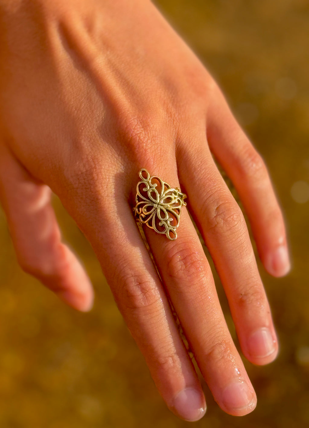 Mandala de Sol ~ Anillo de filigrana