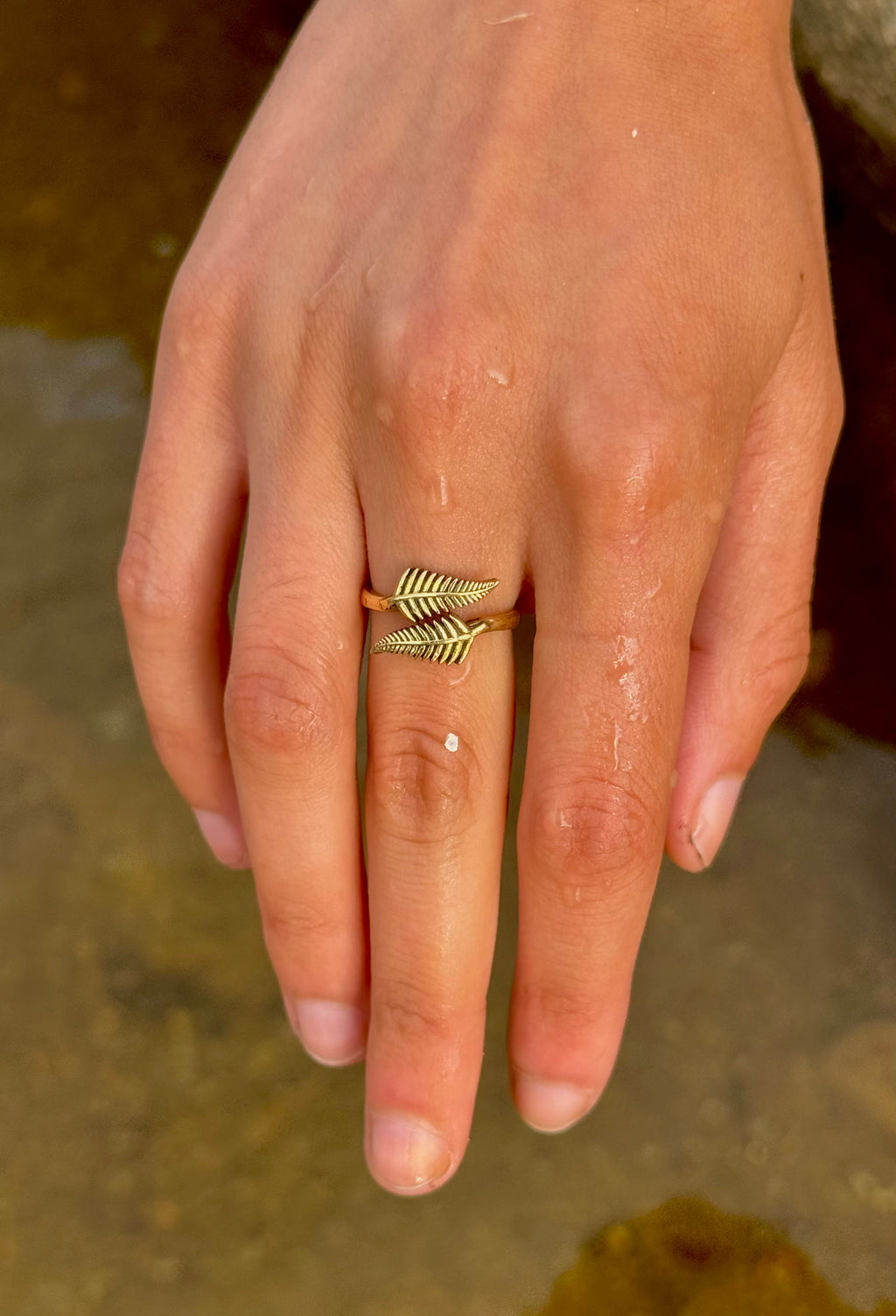 Hoja del Viento Sagrado ~ Anillo Boho Naturaleza