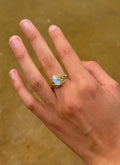Luz de Luna ~ Anillo Boho Dorado con Piedra Lunar