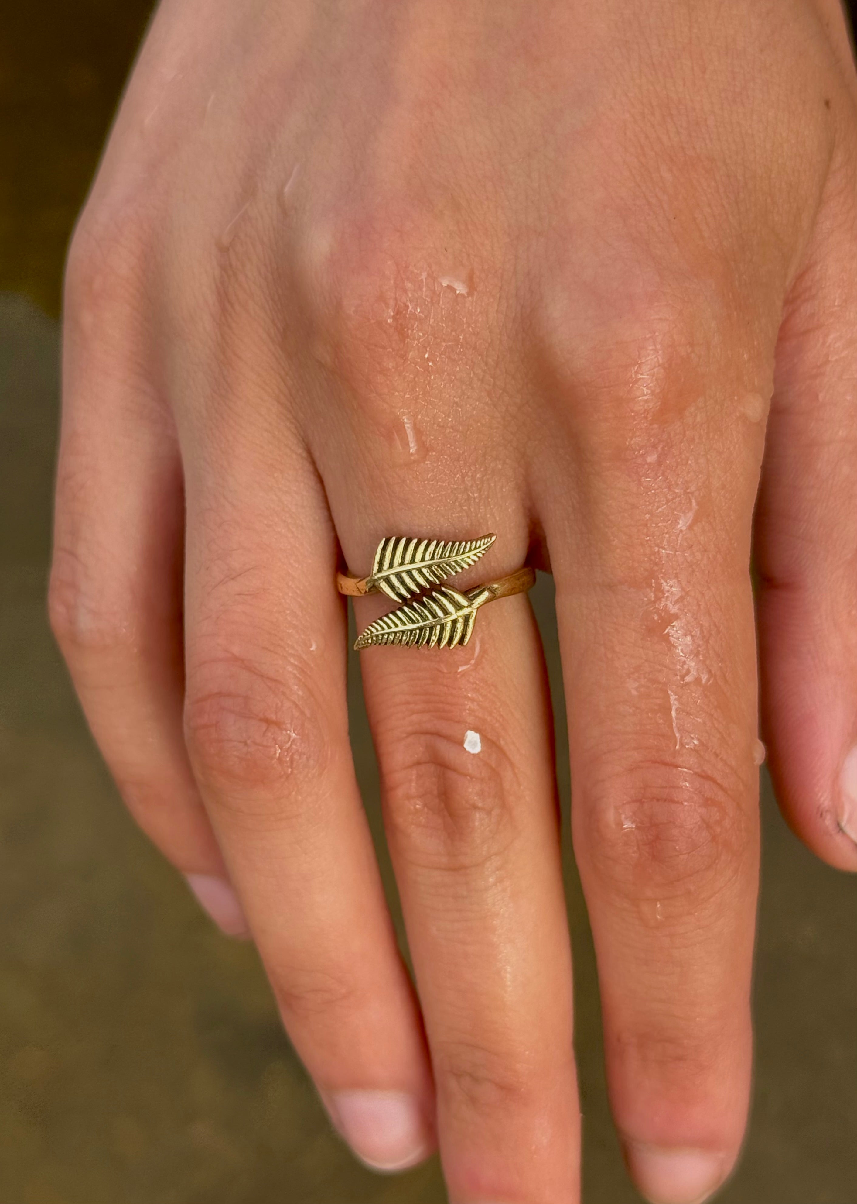 Hoja del Viento Sagrado ~ Anillo Boho Naturaleza
