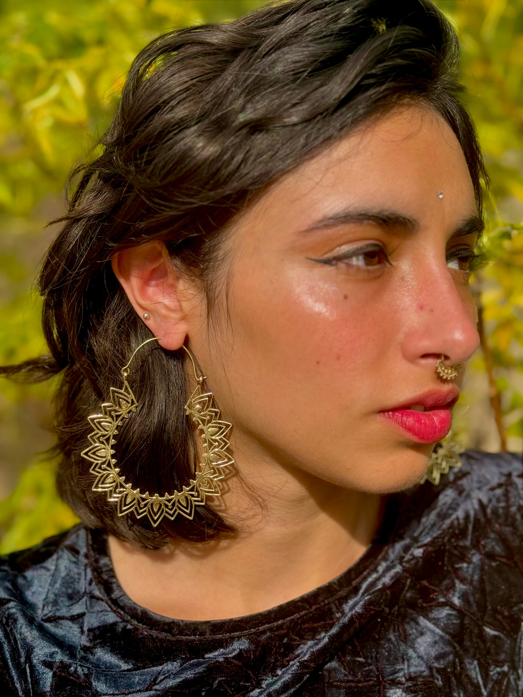 Aros Mandala solar ~ Joyería bohemia