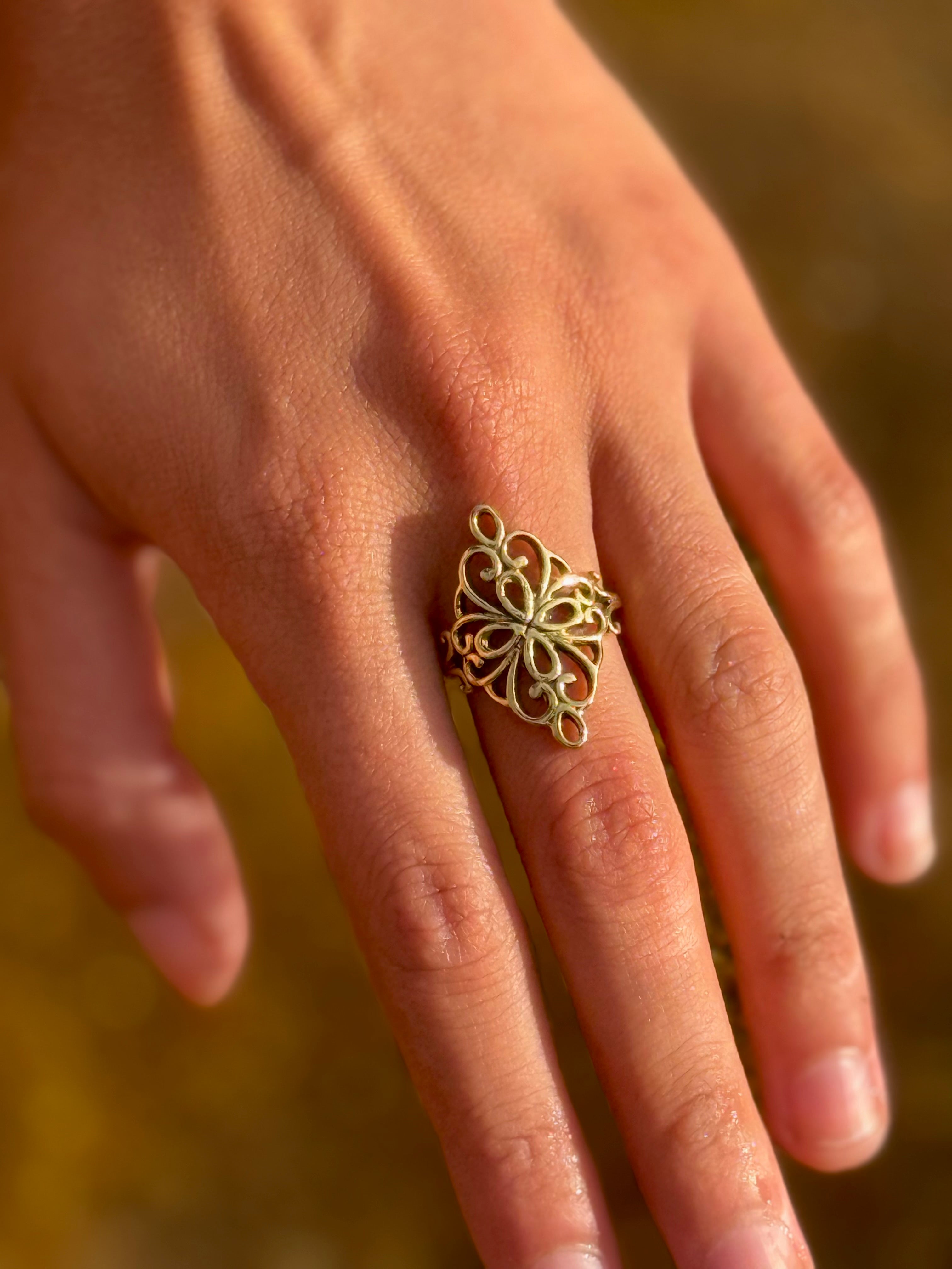 Mandala de Sol ~ Anillo de filigrana